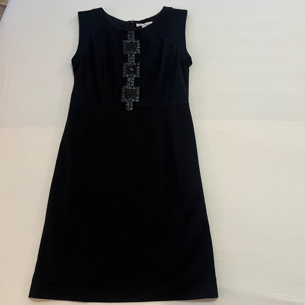 Black Sheath Dress Beaded Detail Work Office Minimal Classic Cocktail Dress